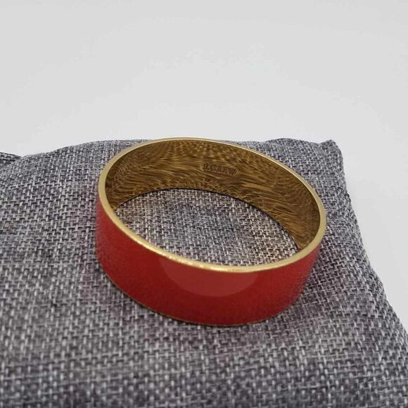 J Crew Red Enamel Brass Bangle Bracelet - Picture 5 of 6